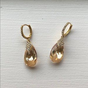 Beautiful Champagne Tear Drop Earrings